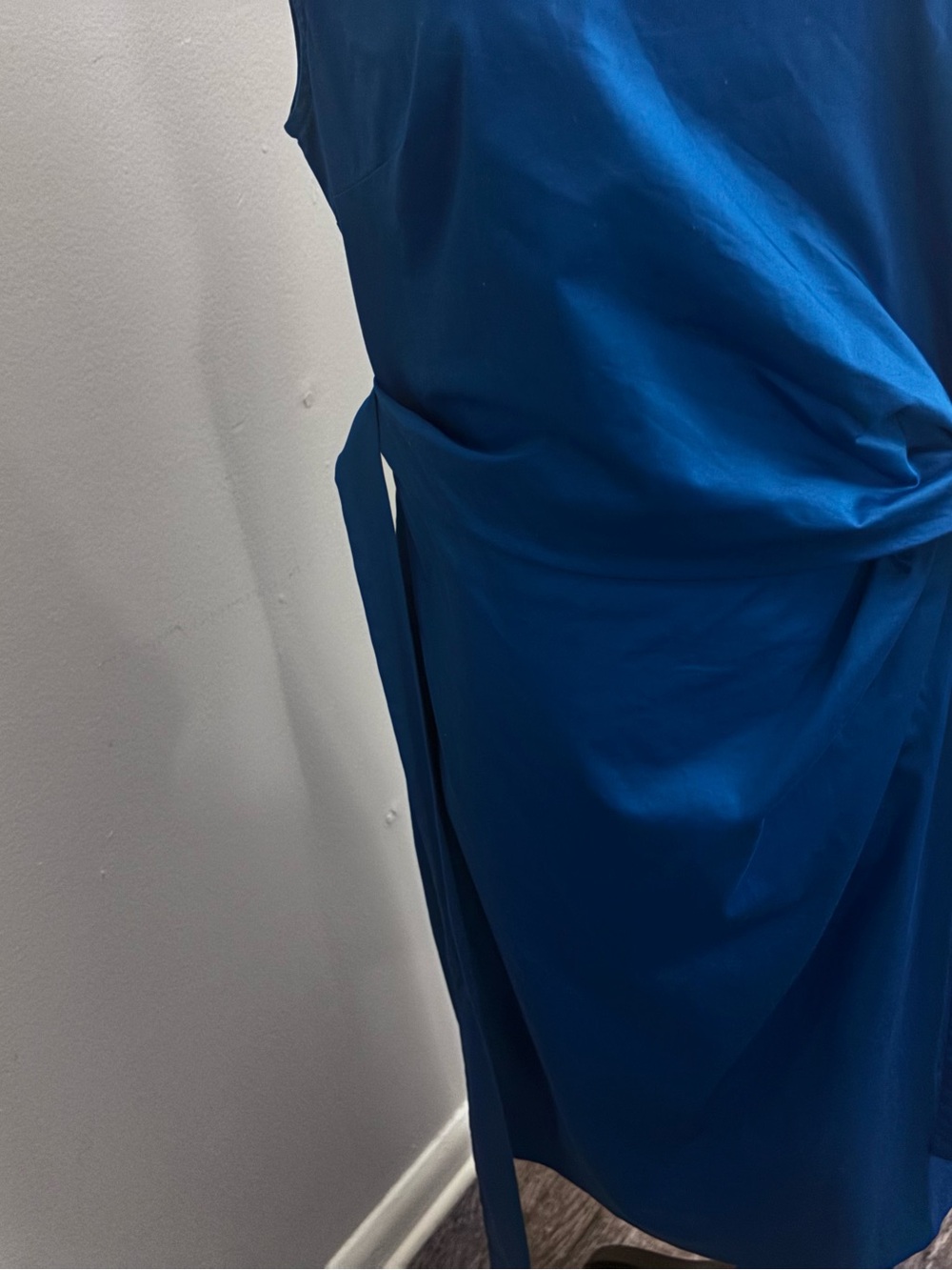 Ann Taylor Cobalt Blue Tie-Waist Midi Dress - Picture 8 of 12